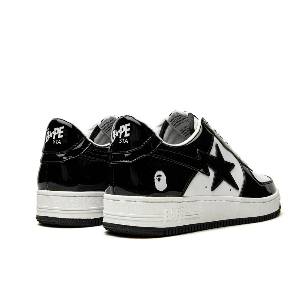 A BATHING APE® BAPE STA LOW BLACK AND WHITE