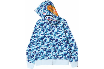 Blue Bape ABC Camo Shark Full Zip-Up Hoodie