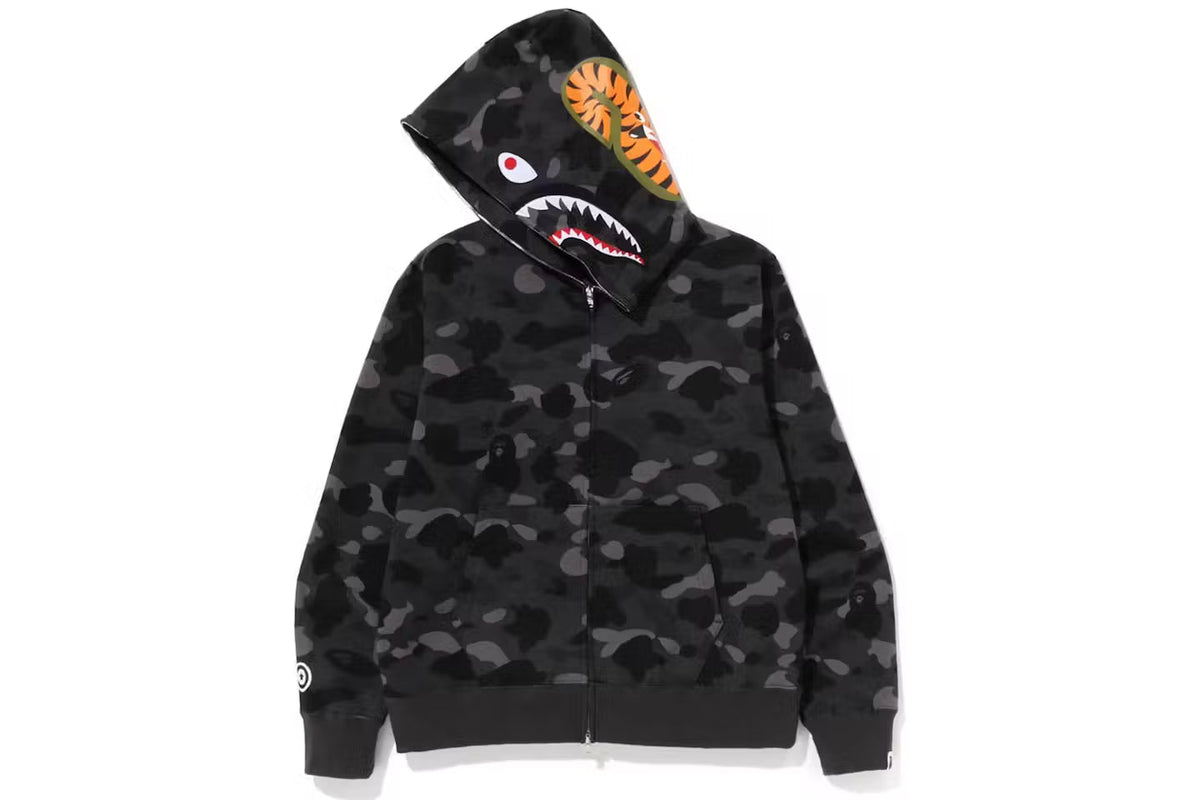 Black Bape ABC Camo Shark Full Zip-Up Hoodie